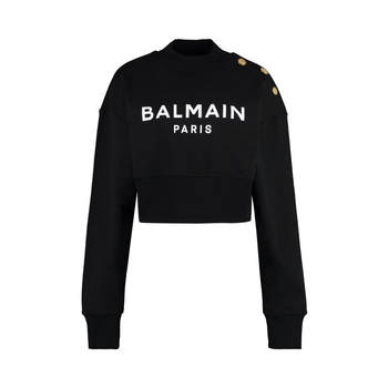 BALMAIN ໂລໂກ້ detail ເຄື່ອງນຸ່ງຫົ່ມ sweatshirt ຝ້າຍ