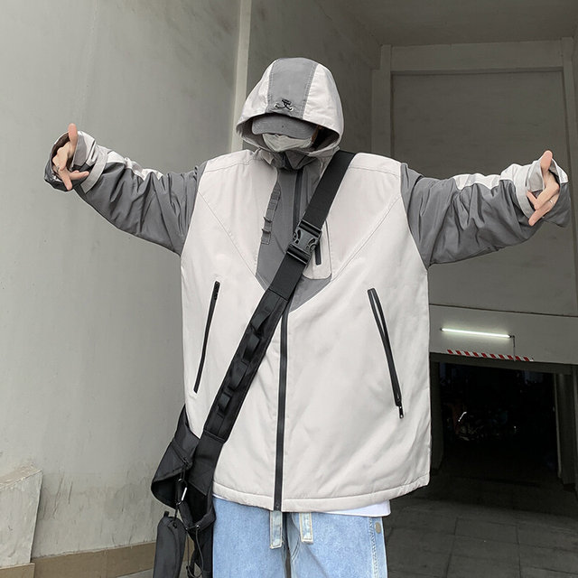 ເສື້ອກັນຫນາວເສື້ອກັນຫນາວແບບອາເມລິກາ hooded jacket ສໍາລັບແມ່ຍິງ 2023 ລະດູໃບໄມ້ປົ່ງໃຫມ່ trendy ຍີ່ຫໍ້ວ່າງວ່າງຄູ່ຜົວເມຍແບບປົກກະຕິ workwear jacket