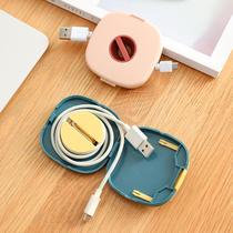 Portable rotatable data cable organizer and storage box with mobile phone holder mobile phone charging cable winder spot order