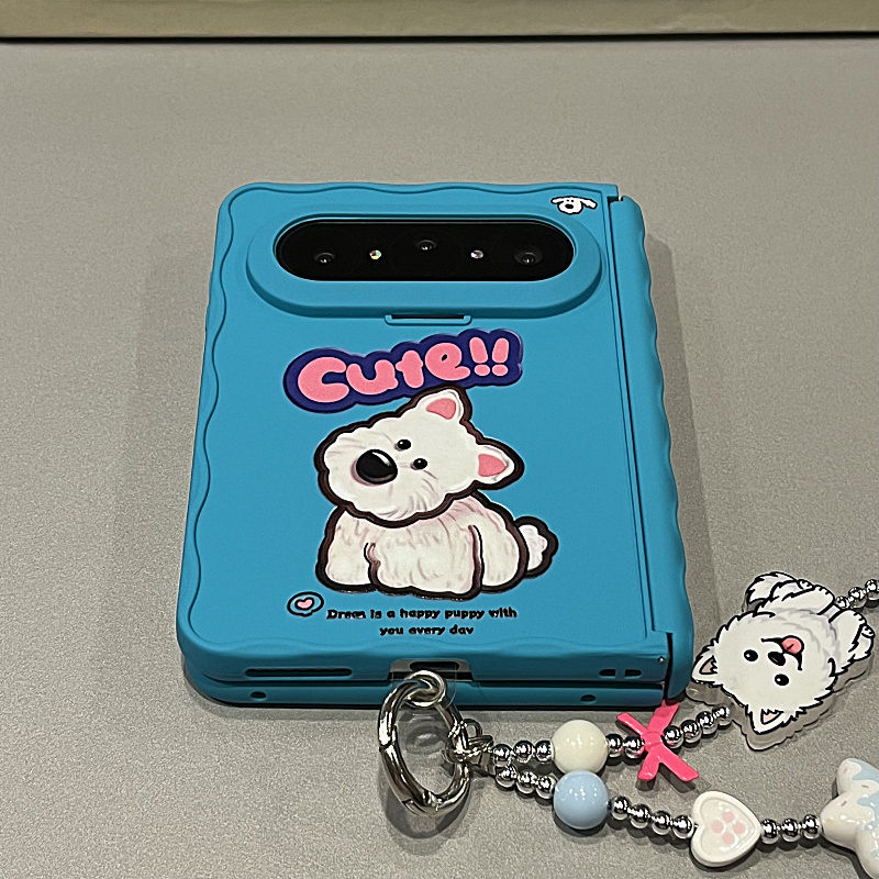 Cartoon Blue West Highland Chain Case Suitable for Huawei Puraxmax Foldable Phone Case Purax Fun Pocket2 Cute Samsung Zflip7/6/5 New Model Xiaomi Mixflip Anti-Drop Cartoon Blue West Highland Chain Case Suitable for Huawei Puraxmax Foldable Phone Case Purax Fun Pocket2 Cute Samsung Zflip7/6/5 New Model Xiaomi Mixflip Anti-Drop