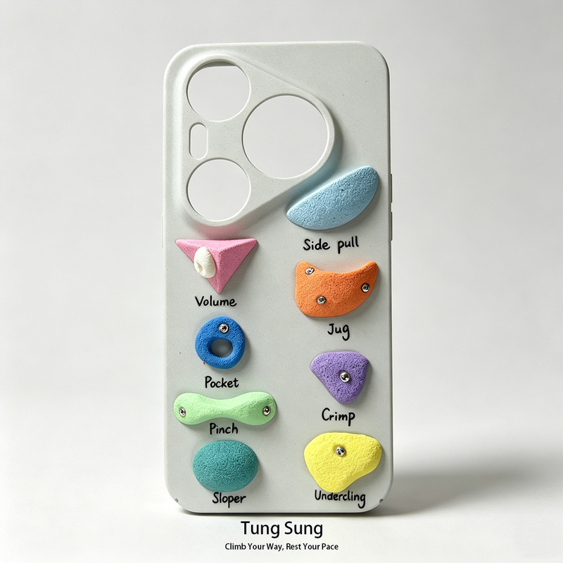 Tung Sung Rock Climbing Phone Case, Rock Climbing Gym Rock Point Material, Bouldering Handmade 3D Rock Climbing Merchandise, Hard Case