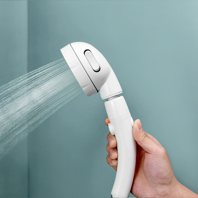 Japanese Bathroom Shower Head with Three-Speed Adjustable Handheld Booster Shower Head, Splash-Proof Shower Head