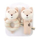 Baby Pure Cotton Chewable Rabbit Comfort Doll Hand Rattle Bb Stick Grasp Plush Toy for Newborns 0-1 Year Old