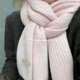 Pink Scarf for Women, Winter Korean Style, Warm Knitted Neck Warmer, Versatile and High-End Feel, 2025 New