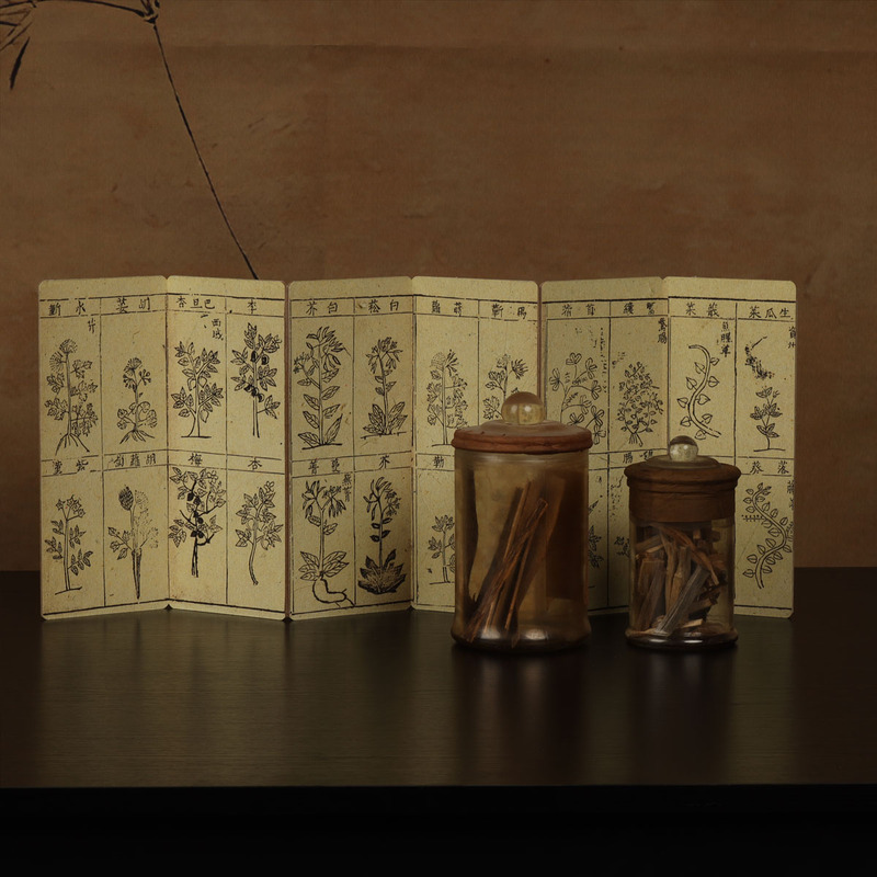 Chinese Traditional Culture, Traditional Chinese Medicine, Huangdi Neijing, Bencao Gangmu, Desktop Cabinet Display, Small Screen Decoration Painting, Chunquan