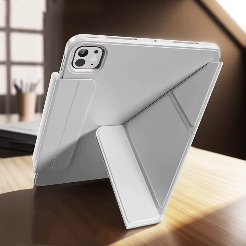 Защитный чехол для планшета 720° вращение 2025 iPad Pro 11-дюйм Air7/6 защитный чехол M3 Y-слой подставка складной держатель iPad11 магнитный раздельный А16 защита от изгиба, 13-дюймовый защитный чехол против падений, тонкий и легкий, все включено
