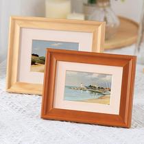 Solid wood table photo frame 6 inches 7 8 10 12 inches A4 B5 wall hanging childrens frame can be added to wash the photo frame