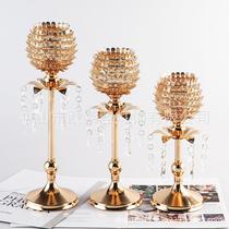 European single-head candlestick Christmas props creative crystal crafts ornaments home model room decoration customization