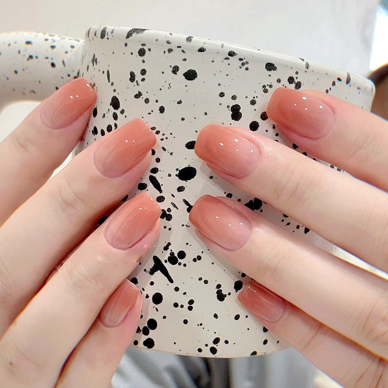 Handmade Short Orange-Pink Gradient Versatile False Nails That Enhance Complexion, High-End Spring-Summer New Style Ready-Made Nail Stickers Handmade Short Orange-Pink Gradient Versatile False Nails That Enhance Complexion, High-End Spring-Summer New Style Ready-Made Nail Stickers
