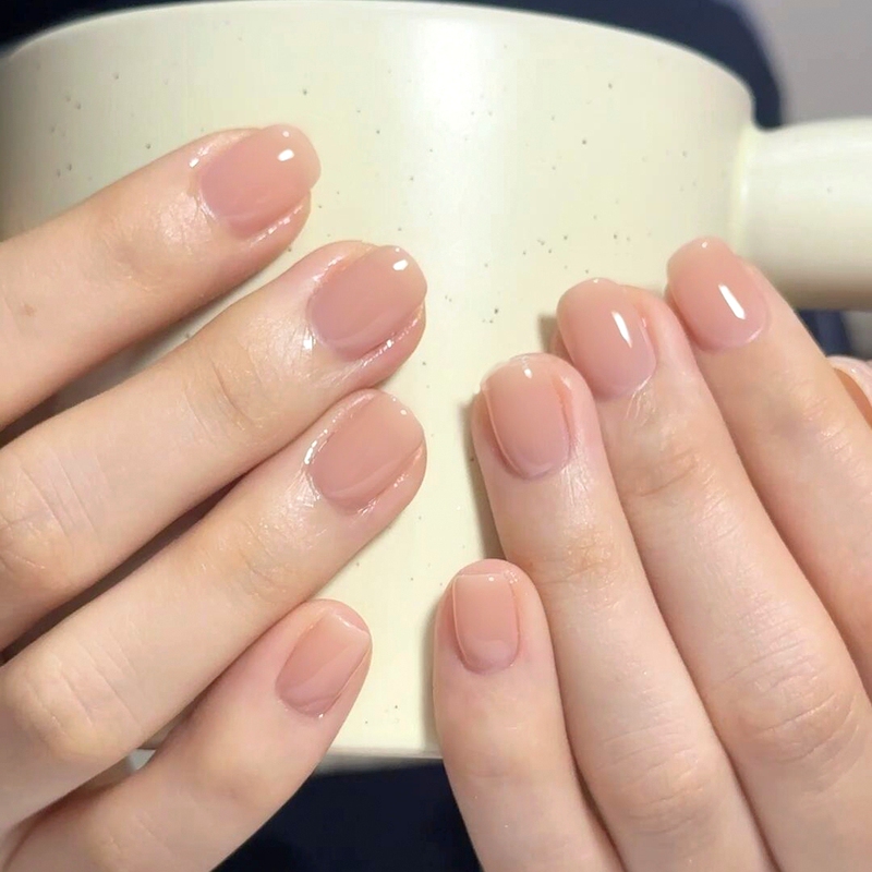 Daily Nude Short Press-On Nails, Handmade Gel Nail Patches, Elegant and Complexion-Enhancing Daily Nude Short Press-On Nails, Handmade Gel Nail Patches, Elegant and Complexion-Enhancing