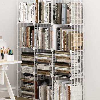Bookshelf is simple to floor-standing, small household bedroom living room cabinet, narrow slot, small bookcase, corner storage rack,