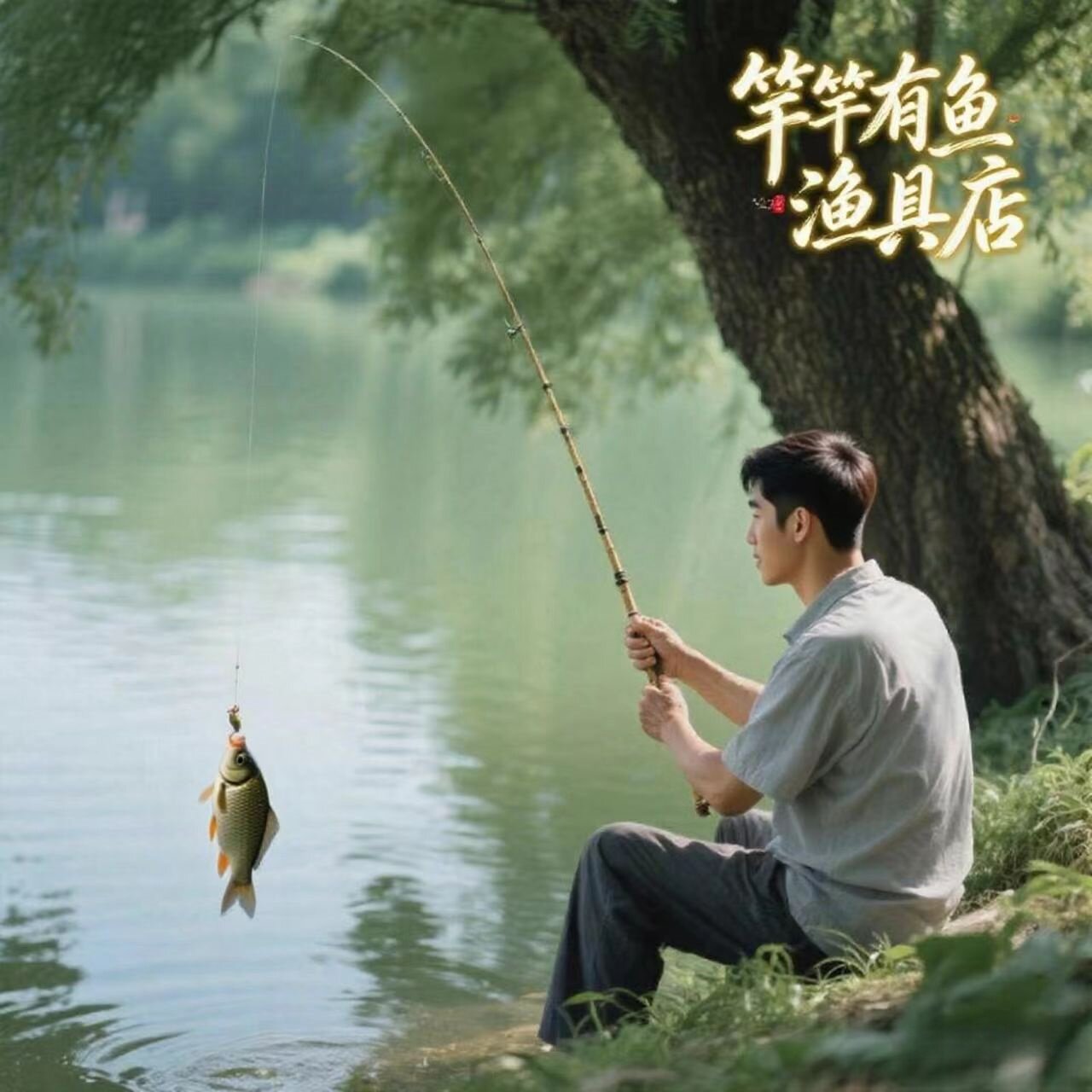 竿竿有鱼渔具店的LOGO