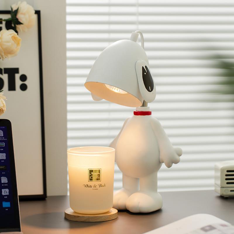 Cross-Border Creative Snoopy Lamp, Dimmable Lighting Fixture, Bedroom Decoration, Cute Cartoon Lamp, Smoke-Free Bedside Night Light