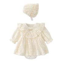 2024 Spring Autumn Baby Girls Lace Romper Dress Outdoor One