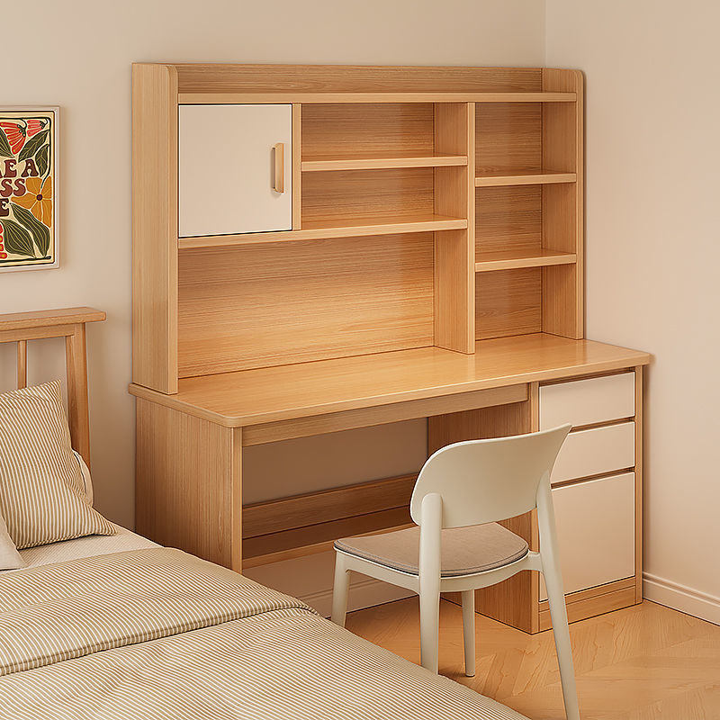 Desk Bookshelf Integrated Table Students Bedroom Computer Desk Simple Rental House Brief modern home table writing desk-Taobao