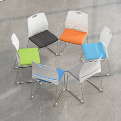 Office Chair Plaid Sedentary Meeting Room Chair Student Training Negotiation Chair Armless Computer Chair Backrest Stool