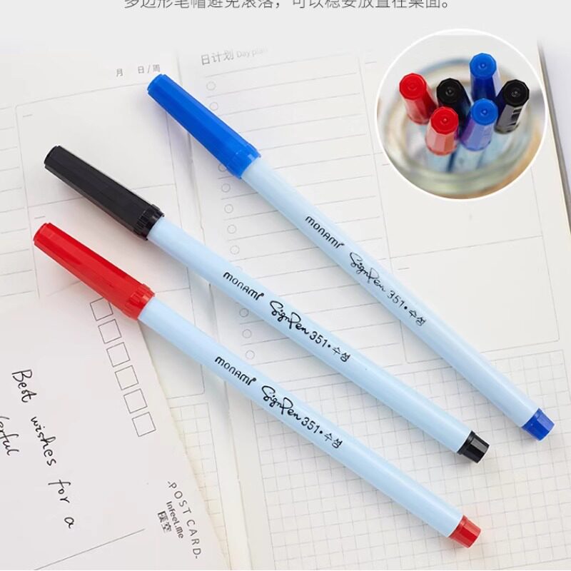韩国monami慕那美水性中性笔0.7mm极简设计学习办公会议签字勾划线速记注释手绘草图Sign Pen351官方旗舰店