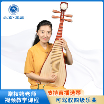 Jordan Dunhuang brand pipa musical instrument African rosewood material engraved poetry pipa rowing pear professional playing pipa 89