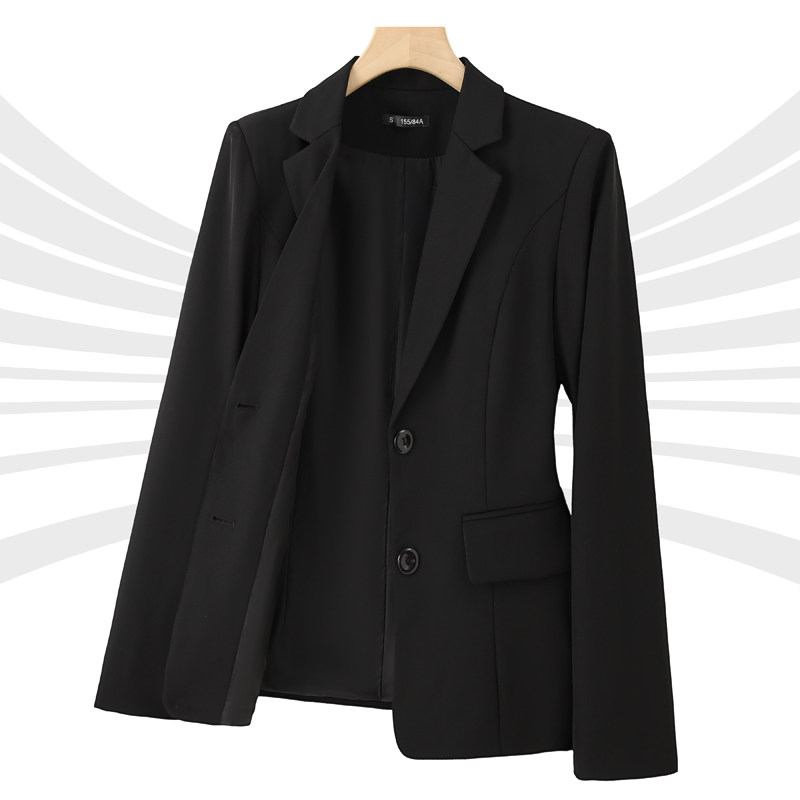 Черный костюм женский весенний и осенний пиджак с длинными рукавами, официальная одежда для студентов колледжа, профессиональное собеседование, рабочая одежда, темперамент