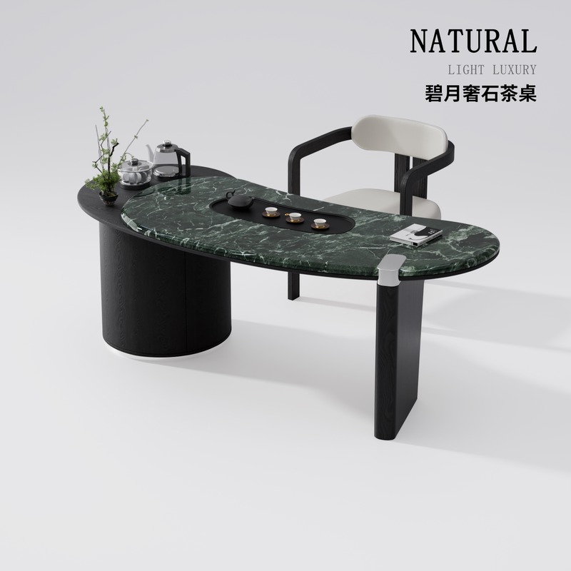 [Foshan] Natural Luxury Stone Tea Table, Modern Home Balcony Natural Marble Exquisite Small Tea Table for Small Apartments