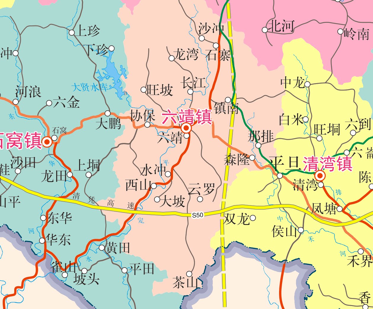 新版北流市地图25年升级!自带背胶+分色乡镇,行政划分一目了然-旅游-淘宝好物网