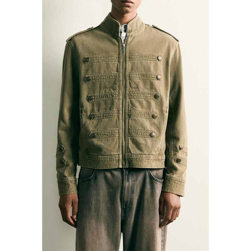 2026 Early Autumn Napoleon Style Men's Vintage Workwear Button-Decorated Short Denim Jacket 6987334 505