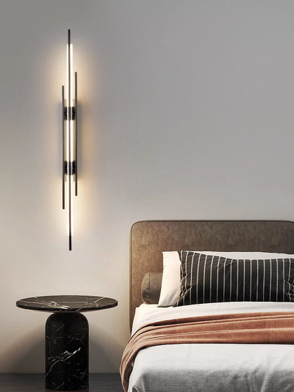 Led Long Strip Wall Lamp Italian Minimalist High-End Living Room Sofa Tv Background Wall Lamp Creative Master Bedroom Bedside Lamp