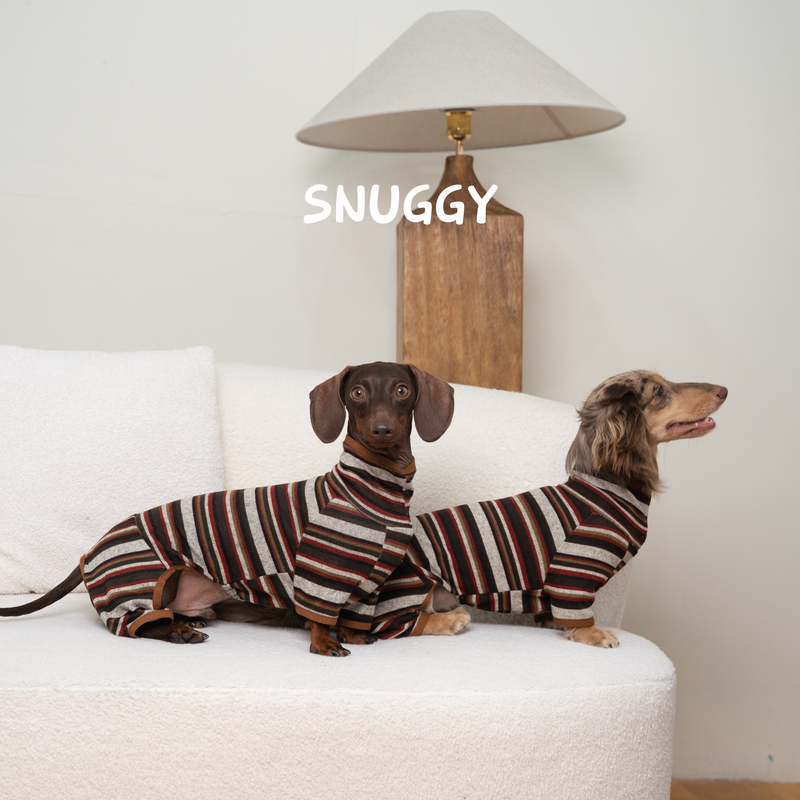 Dachshund Spring and Autumn Striped Base Shirt Dachshund Clothes Dog Spring and Autumn Clothing Dachshund Four-Legged Clothing