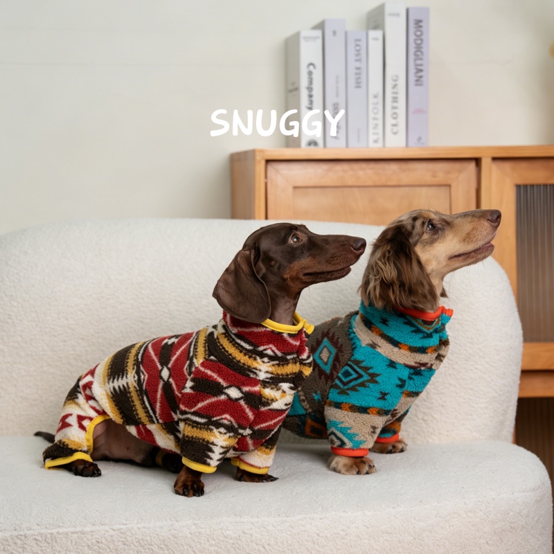 Dachshund Clothes, Small Greyhound Whippet, Dog Autumn and Winter Warm Clothing, Dachshund Clothes, Thick Four-Legged Clothing