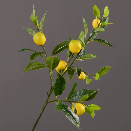 Имитация зеленого растения, прямые продажи с фабрики, искусственные фрукты, искусственные цветы, желтые ягоды, имитация фруктовых веток лимона
