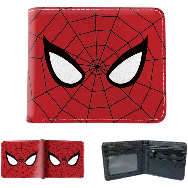 Marvel อเวนเจอร์ส สินค้าธีมสไปเดอร์แมน-ไอรอนแมน กระเป๋าสตางค์สำหรับวัยรุ่น นักเรียนมัธยมต้น เด็กผู้ชาย สไตล์สั้น นักเรียนมัธยมปลาย ทันสมัย