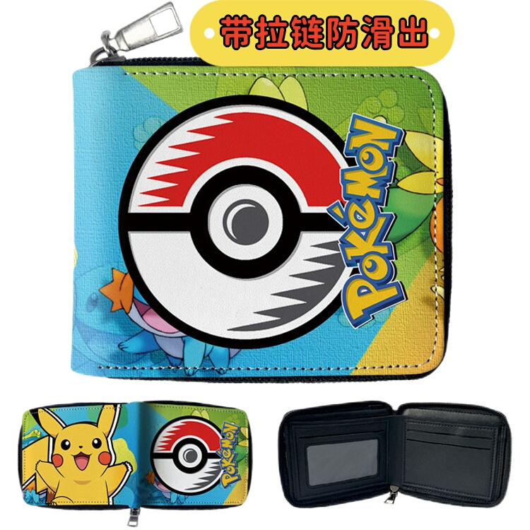 Cute Little Elf Short Zipper Wallet Pu Student Unisex Full-Color Printed Bi-Fold Leather Wallet Card Holder Coin Purse