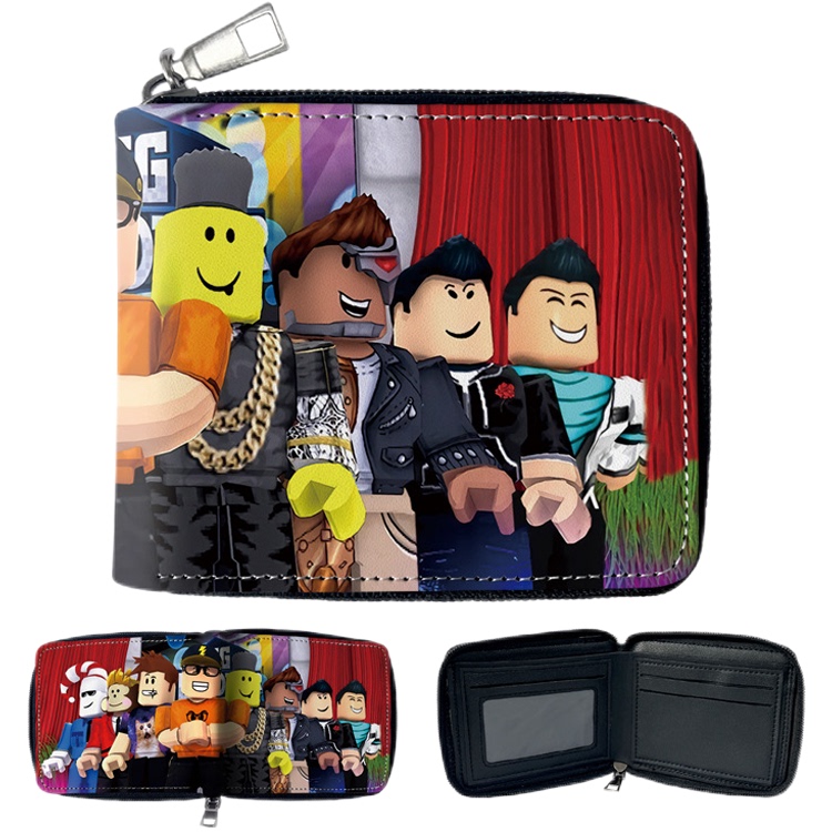 Minecraft Game Roblox Peripheral Short Wallet Cartoon Student Unisex Folding Leather Wallet Coin Purse