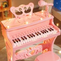 Childrens piano toy for beginners multifunctional electronic piano with microphone 3-6 years old baby early education educational girl 1