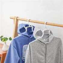 Japanese folding hooded clothes hanger dormitory student sweatshirt drying rack windproof clothes rack turtleneck sweater hanger
