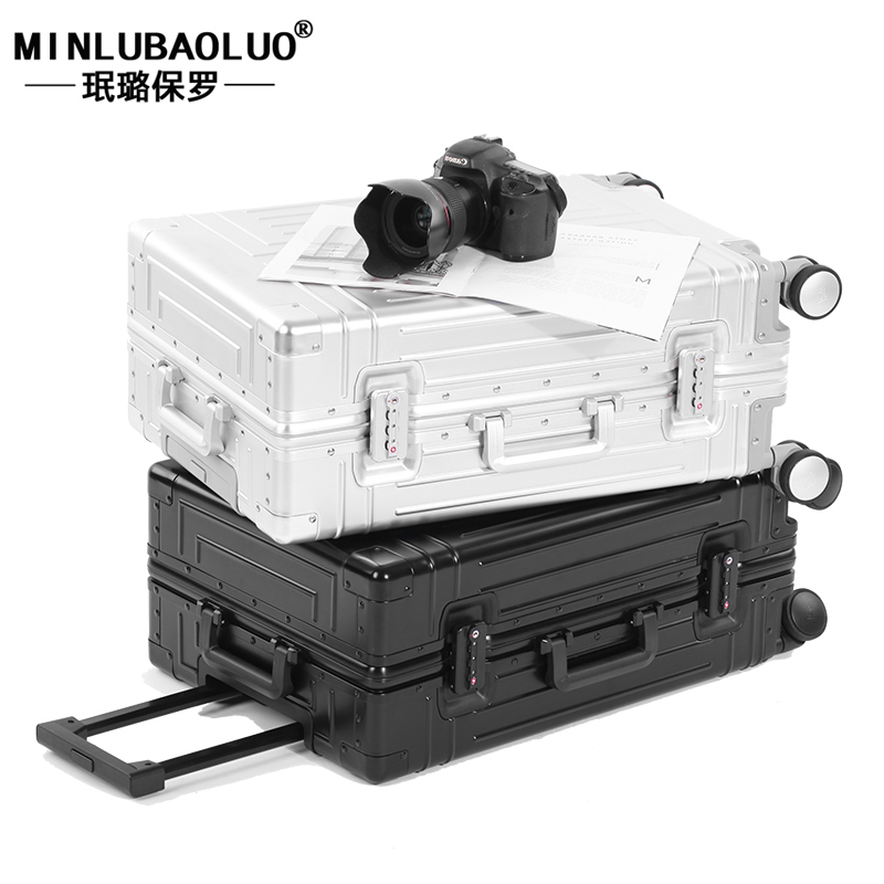 Full aluminium magnesium alloy pull-lever box universal wheels 20 inch 24 suitcases extra-large 26-inch 29 aluminium frame suitcase male and female