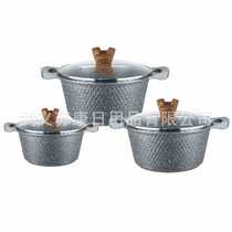 HK new small diamond 6-piece set extra large soup pot 32 36 40 set pot medical stone non-stick pot die-cast pot