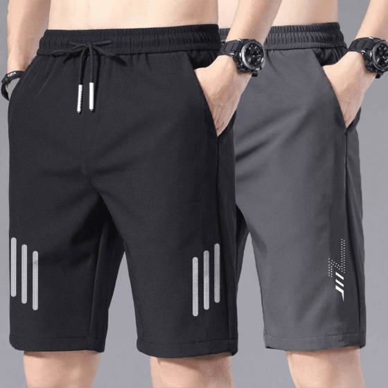 冰丝短裤男夏季透气五分裤百搭潮牌宽松大码男生运动休闲沙滩裤子