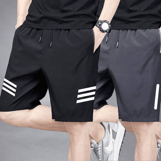 速干短裤男夏季2025休闲宽松直筒冰丝透气弹力运动五分裤空调裤