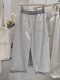 Gray and White Drawstring Wide-Leg Jeans for Women, New Summer Style, Plus Size, Slimming, Petite, Cropped Scimitar Pants