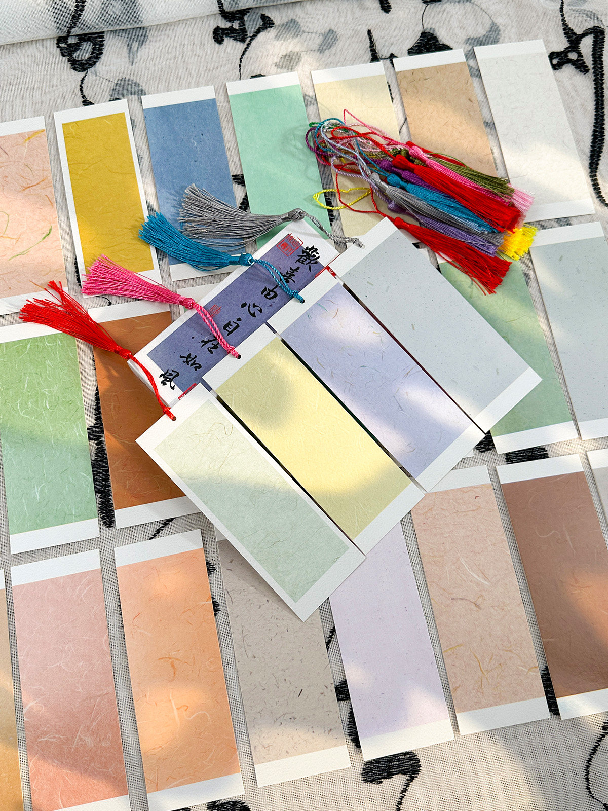 Ancient Style Blank Bookmark Cards, Chinese Style Imitation Rice Paper Texture, Calligraphy with a Brush, Traditional Chinese Painting, Handwritten Hanging DIY Wish/Goal/Blessing Cards, Paper for Giving to Friends, Hard Pen Writing Class Materials Kit