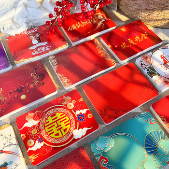 Red Chinese-Style Script Cards for Emcee, Wedding Officiant Cue Cards, Wedding Vows, Engagement Event Script Cards, Company, School, Student, Evening Party, Children's Prompt Cards