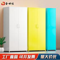 Childrens iron wardrobe for household small apartment bedroom simple clothing storage cabinet for rental houses Nordic iron wardrobe