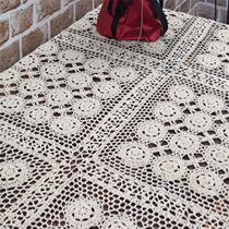 Handling European-style pure cotton manual crochet rectangular table cloth anti-dust cover towel tea table cloth piano cover towels