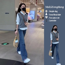Womens suit for early spring a complete set of 2024 new high-end Internet celebrity casual three-piece suit popular in Korean dramas this year