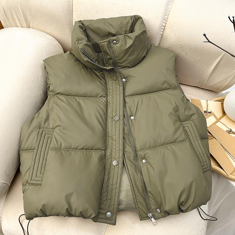 Down Cotton Vest for Women, Autumn 2025 New Versatile Fashionable Short Sleeveless Outerwear Vest Jacket