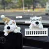 Cute West Highland White Terrier Moving Car Phone Number Plate Temporary Parking Number Plate Car Phone Number Interior Decoration for Women