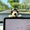 Cute Pilot Dog Car Interior Decoration Ornament for Tesla Screen, Car-Mounted Etc Doll Figurine