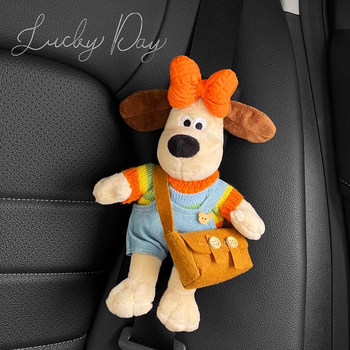 Cute Cartoon Dog Car Seat Belt Shoulder Protectors, a Pair of Protective Covers for Couples, Car Dolls, Interior Decoration Ornaments