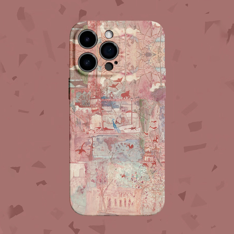 Japanese Parco Trendy Brand Dunhuang Art Landscape Magnetic Phone Case Suitable for iPhone 17/16/15